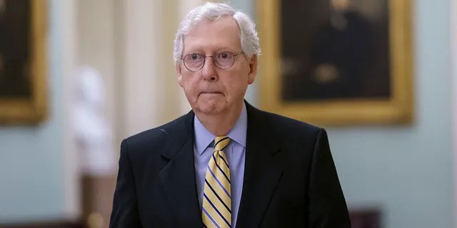Senate Minority Leader Mitch McConnell, R-Ky., is seen on Capitol Hill, June 22, 2021. 
