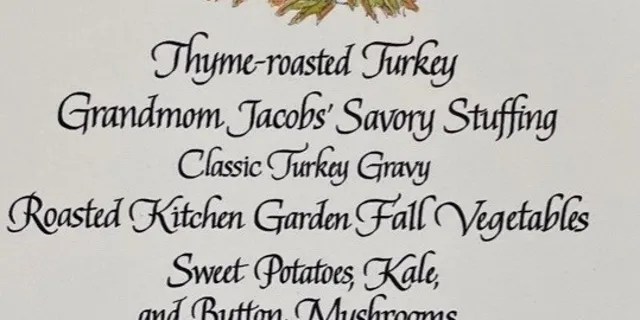President Biden's Thanksgiving menu