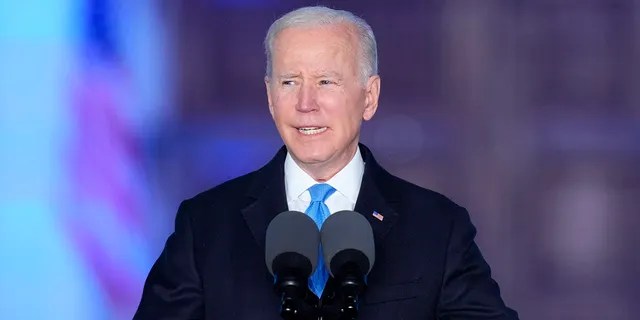 President Biden delivers a speech at the Royal Castle in Warsaw, Poland, Saturday, March 26, 2022.