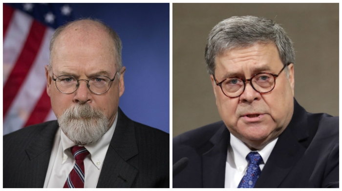 U.S. Attorney John H. Durham and U.S. Attorney General William Barr. (Getty Images)