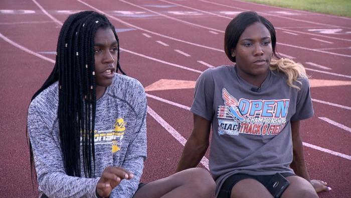 Transgender "female" athletes Andraya Yearwood, left, and Terry Miller, who are biological males. (Screenshot)