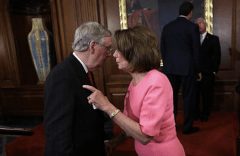 Mitch McConnell and Nancy Pelosi in the U.S. Capitol. (Win McNamee/Getty Images)