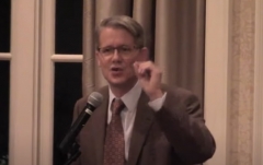 Dr. Mike Adams, former University of North Carolina at Wilmington criminology professor, talks about free speech on campus. (Photo credit: YouTube/The James G. Martin Center)