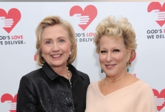 Bette Midler with Hillary Clinton, Oct. 16, 2013. (Photo by Dmitrios Kambouris/Getty Images for Michael Kors)
