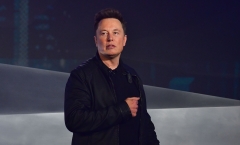 Tesla co-founder and CEO Elon Musk speaks during the unveiling of the all-electric battery-powered Tesla's Cybertruck at Tesla Design Center. (Photo credit: FREDERIC J. BROWN/AFP via Getty Images)