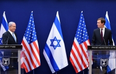 Israeli Prime Minister Binyamin Netanyahu and White House senior adviser Jared Kushner in Jerusalem on Sunday. (Photo by Debbie Hill/Pool/AFP via Getty Images)