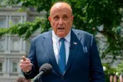 Rudy Giuliani, attorney for US President Donald Trump, speaks at the White House in Washington, DC, on July 1, 2020. (Photo by JIM WATSON/AFP via Getty Images)