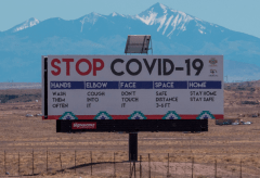 A sign near the Navajo Indian nation town of Tuba City, Arizona as seen in May 2020. (Photo by MARK RALSTON/AFP via Getty Images)