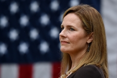 Judge Amy Coney Barrett is President Donald Trump's third nominee to the Supreme Court. (Photo credit: OLIVIER DOULIERY/AFP via Getty Images)