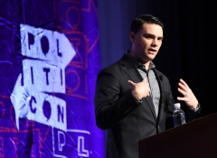 Conservative political commentator, writer, and lawyer Ben Shapiro speaks at the 2018 Politicon in Los Angeles, Calif. on Oct. 21, 2018. (Photo credit: MARK RALSTON/AFP via Getty Images)