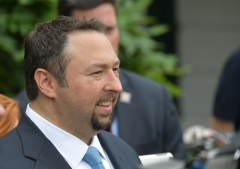 Former Trump campaign spokesman Jason Miller waits for the departure of US President Donald Trump on Marine One from the South Lawn of the White House on June 17, 2017 in Washington, DC. Trump is heading to the Camp David presidential retreat where he was due to spend the weekend. (Photo by MANDEL NGAN/AFP via Getty Images)