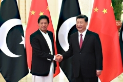 Chinese President Xi Jinping and Pakistan Prime Minister Imran Khan in Beijing last year. (Photo by Madoka Ikegami/AFP via Getty Images)