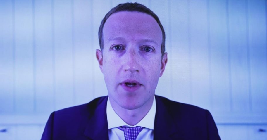 Facebook CEO Mark Zuckerberg testifies via video conference during an Antitrust, Commercial and Administrative Law Subcommittee hearing on Capitol Hill on July 29, 2020, in Washington, D.C.