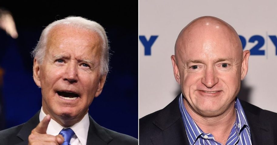 Democratic presidential nominee Joe Biden, left, and Senate candidate Mark Kelly are not the moderates they have attempted to portray themselves as, according to two Arizona GOP officials.