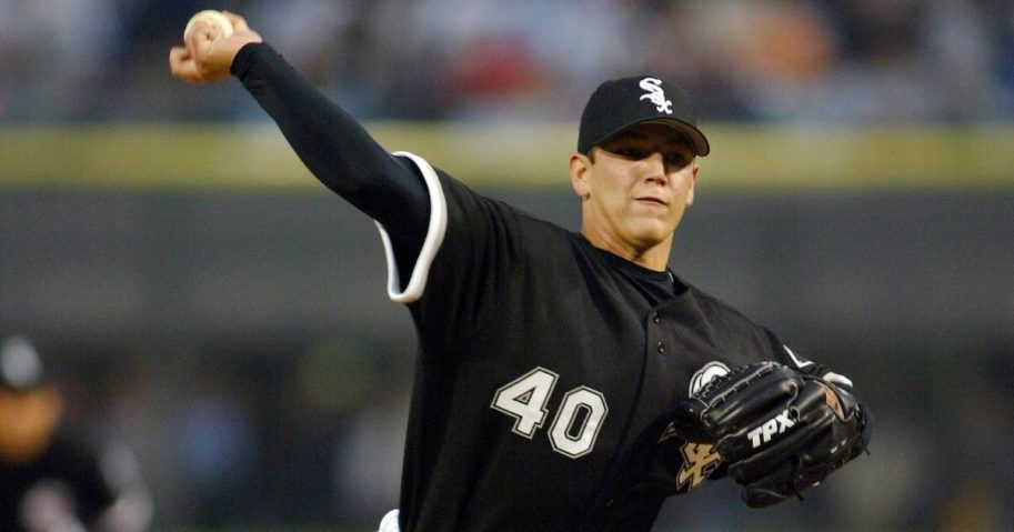 Charlie Haeger of the Chicago White Sox pitches against the Los Angeles Angels on May 10, 2006, at US Cellular Field in Chicago.